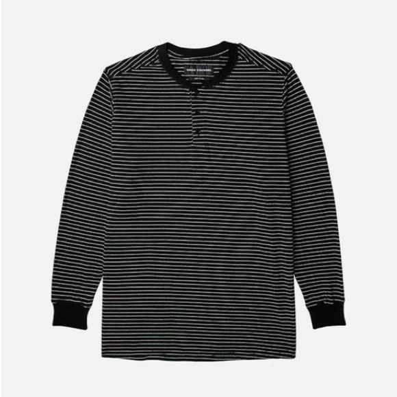 Good Counsel Wanzer Long Sleeve‎ Striped Henley Shirt Size 2XL Black/White - NWT - Picture 6 of 13